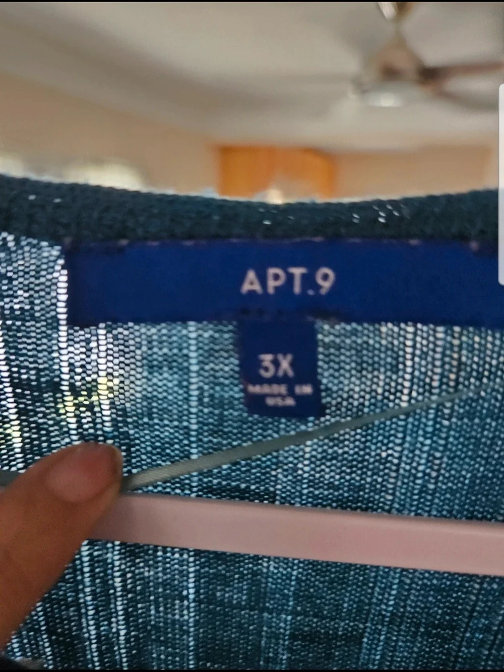 Apt. 9 Teal Open-Weave Pullover 3XL